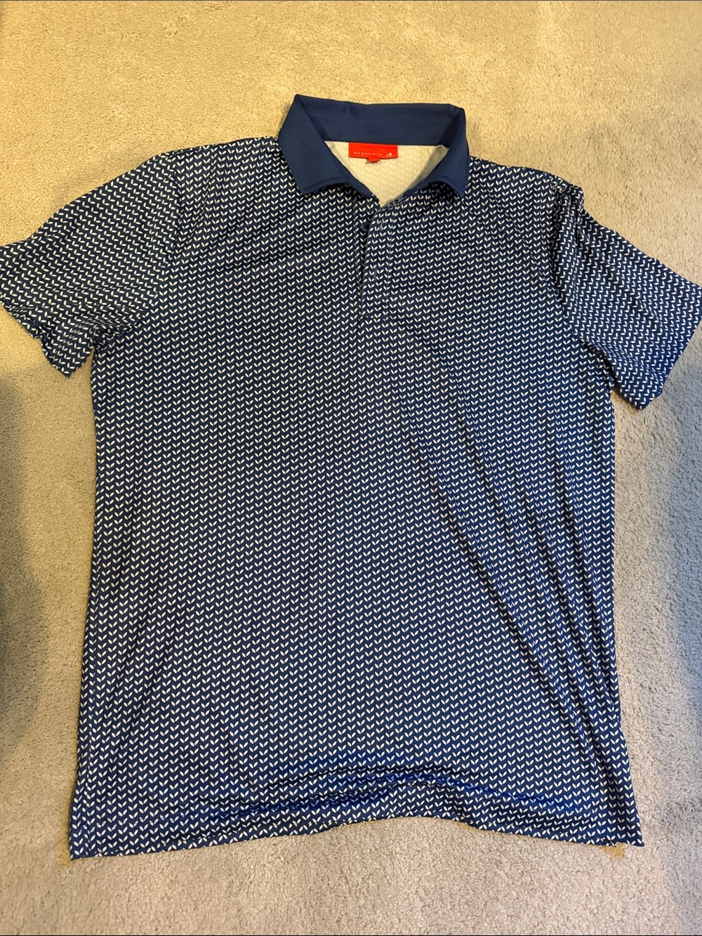 Men's Redvanly Blue Patterned Golf Shirt